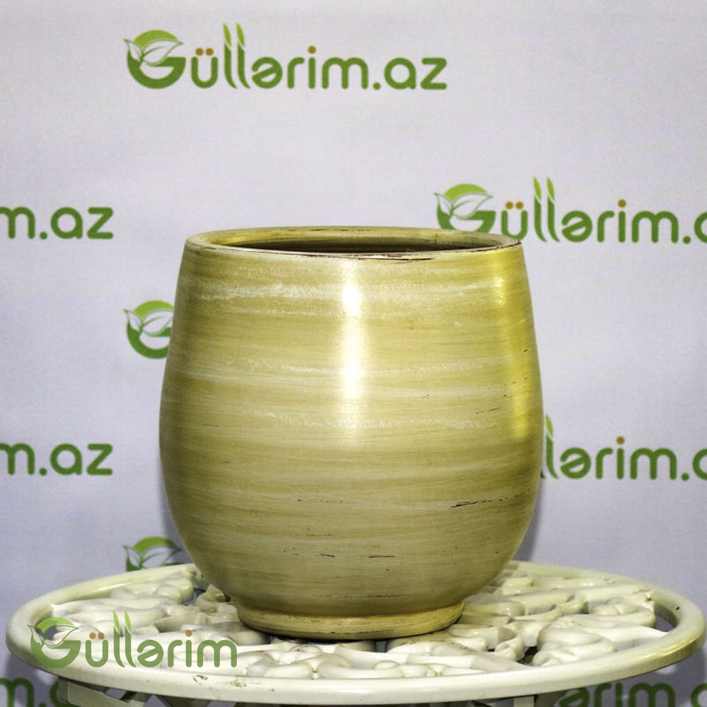 Açıq Bej Oval Keramika Dibçək